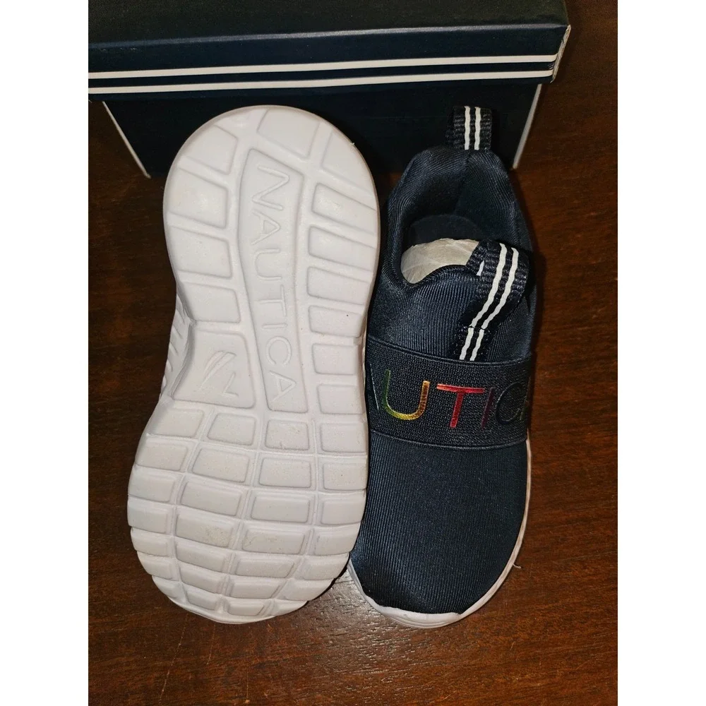 Nautica Mattoon/Navy Rainbow Metallic KA0115G‎ Toddler Size 7 Slip On Shoes